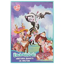 Купить Цветная бумага «Enchantimals» 8 цветов 16 листов А4, односторонняя, скрепка, Centrum — Фото №1