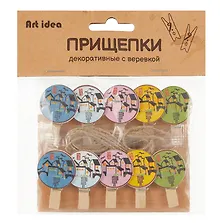 Купить Прищепки декоративные с веревкой "Городок" — Фото №1