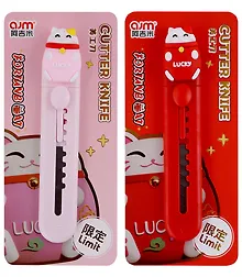 Купить Нож канцелярский 9 мм "Манэки-нэко", в ассортименте — Фото №1