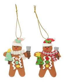 Купить Набор новогодних подвесных украшений Пряничные человечки (2шт) (пластик) (ПВХ бокс) (7х10) (12-07253CR-5) — Фото №1