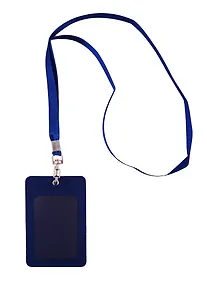 Купить Чехол для пропуска на ленте, синий, 10.5 х 7 см — Фото №1