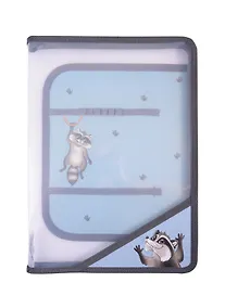 Купить Папка для труда А4 "Енот" пластиковая, молния с 3х сторон, внутр.блок для канц.принадлежностей — Фото №1