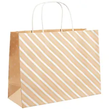 Купить Пакет А4 22*30*11 "Gold stripes" нейтр. бум.мат.ламинат — Фото №1