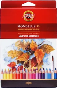 Купить Карандаши цветные Koh-I-Noor, Mondeluz, акварельные 36 цветов — Фото №1