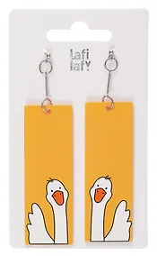 Купить Серьги прямоугольные Гусь-обнимусь (5х2,5) Lafilaf — Фото №1