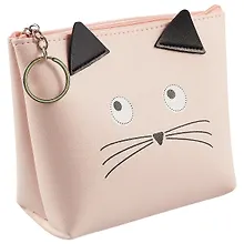 Купить Косметичка на молнии Котик с ушками (PU) (15×21) (ПВХ бокс) (12-11592-ZY-22) — Фото №1