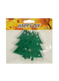 Купить Набор из фетра Елки со стразами (11051920) (4 шт) (зеленые) — Фото №1