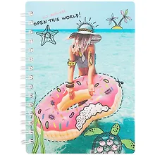 Купить Записная книжка А6 80л кл. "Discovery", пляж, мягк.переплет, ламинация, спираль — Фото №1