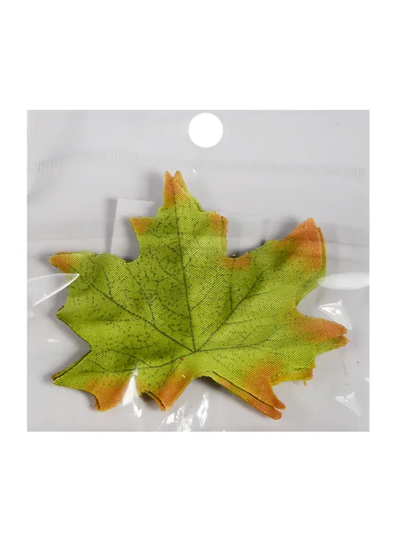 Купить Листья кленовые в инд. уп. с подвесом  зелено-желтый (11-00094-18) — Фото №1