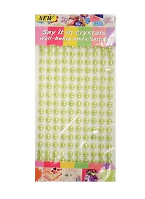 Купить Стразы полужемчужины на подвесе с напылением, 150 шт, 8 мм, зеленые — Фото №1