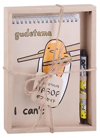 Купить Набор канцелярский «Gudetama. Бежевый» (ручка шариковая автоматическая, блокнот А5 60 листов), в подарочной упаковке, Centrum — Фото №1