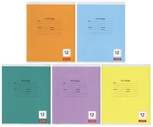 Купить Тетрадь в линейку Listoff, "Однотонная серия", 12 листов, в ассортименте — Фото №1