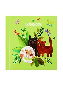 Купить Записная книжка 105*105 48л "ЛЕТНИЕ КОТЫ" 7БЦ, тиснение фольгой, глянц.ламинация — Фото №1