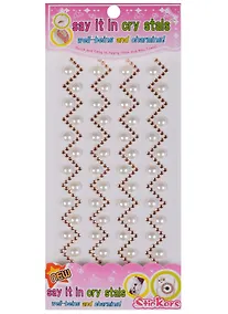 Купить Полубусины белые с розовыми кристаллами — Фото №1