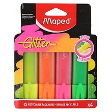 Купить Текстовыделители 04цв "FLUO PEP'S GLITTER", c блестками, блист., Maped — Фото №1