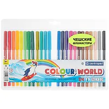 Купить Фломастеры Centropen, "Цветной мир Пингвины", 24 цвета — Фото №1