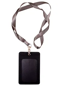 Купить Чехол для пропуска на ленте 105*70, черный кожзам — Фото №1