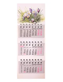 Купить Календарь квартальный 2026г 82*230 "Цветы акварель" на магните — Фото №1