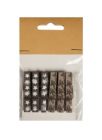 Купить Набор прищепок декоративных, 6 шт, деревянные — Фото №1