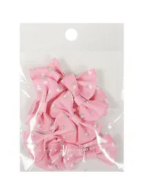 Купить Бантики пришивные с рисунком в цветочек (10шт), розовый (11-01055-7) — Фото №1