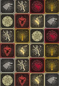 Купить Обложка для паспорта «Игра Престолов. Гербы домов», черная — Фото №1