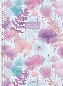 Купить Тетрадь А4 120л кл. "Парящие лепестки" 7БЦ, спираль, ламинация soft touch — Фото №1