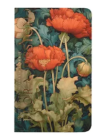 Купить Книга для записей 130*210 32л "FLORA DESIGN. Inspired by William Morris (красные маки)" скрепка — Фото №1