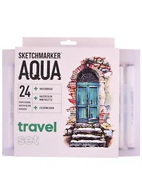 Купить Маркеры акварельные 24цв Aqua Pro Travel Set, к/к, Sketchmarker — Фото №1