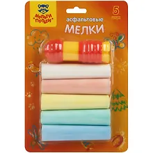 Купить Асфальтовые цветные мелки, 5 цветов "Мульти-Пульти" круглые с держателем, Мульти-Пульти — Фото №1