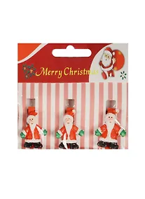 Купить Набор прищепок декоративных, 3 шт, полистоун, санта — Фото №1