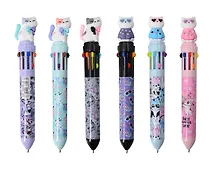 Купить Ручка шариковая автоматическая 10 цветов "Кошечки", в ассортименте — Фото №1