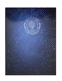 Купить Портфолио школьника А4 "Звездное", тв.обложка с поролоном, глянц., тиснение зол.фольгой, 20 файлов, 8 карт.листов, Феникс+ — Фото №1