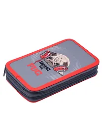 Купить Пенал 2 отделения "Мопс в наушниках" 19*11, молния, полиэстер — Фото №1