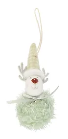 Купить Новогоднее подвесное украшение Олень-помпончик (текстиль) (8см) (12-06277-NY-24) — Фото №1
