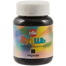 Купить Гуашевая чёрная краска olki, 100 мл — Фото №1