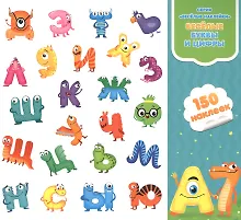 Купить Веселые буквы и цифры. Книга-картинка с наклейками. 150 наклеек — Фото №1