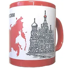 Купить Сувенир Кружка "красная Культурная столица Росии - Санкт-Петербург" фарфор, 350мл, без коробки [00096] — Фото №1