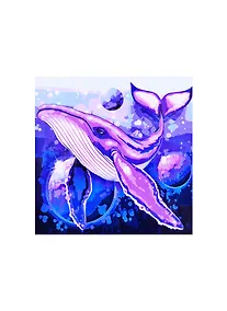 Купить Холст с красками 20х20см по номерам, в коробке (цв.13) Фиолетовый кит (Арт. ХК-8778) — Фото №1