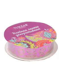 Купить Набор для творчества, TUKZAR, Декоративная цветная Кружевная клейкая лента металлик, 1м, ширина 14мм в асс. — Фото №1
