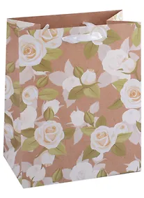 Купить Пакет А5 18*23*10 "Белые розы" жен., бум., мат.плёнка — Фото №1