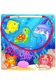 Купить Игрушка, Развивающая игрушка: рамка-вкладка «Магнитная рыбалка 3» IG0019 — Фото №1