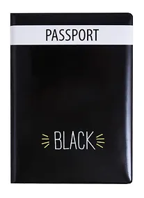 Купить Обложка для паспорта Black (ПВХ бокс) (ОП2018-192) — Фото №1