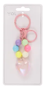 Купить Брелок Сердце с бусинами перламутровое (ПВХ) (7см) (12-102481B-202412-K32) — Фото №1