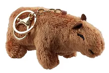 Купить Брелок Капибара с закрытыми глазками (текстиль) (12см) (12-0960-G22) — Фото №1