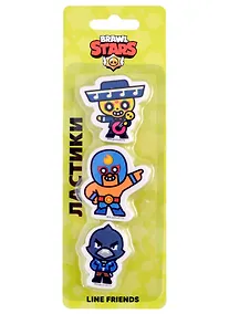 Купить Ластики 3 штуки, "Brawl Stars. Поко, Эль Примо, Ворон" фигурные, блистер — Фото №1