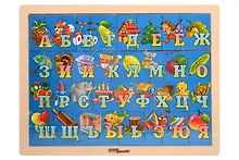 Купить Step puzzle Веселая азбука Азбука в картинках (игра из дерева) 89002 — Фото №1
