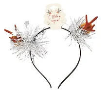 Купить Ободок новогодний Рожки с мишурой (текстиль) (12-06141-P13) — Фото №1