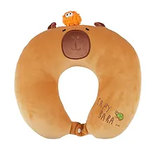 Купить Подголовник с кнопкой Капибара (текстиль) (30х30) (12-35011-PP9) — Фото №1