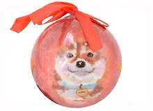 Купить Елочный шар НГ Сиба-ину (пластик) (7,5 см) (ПВХ Бокс) — Фото №1