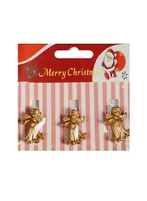 Купить Набор прищепок декоративных, 3 шт, полистоун,ангел бронзовый — Фото №1